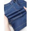 imageSidefeel Womens Jean Skirt High Waisted Stretch Casual Summer Zimbaplatinum Denim Skirt with PocketsDark Blue