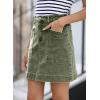 imageSidefeel Womens Jean Skirt High Waisted Stretch Casual Summer Zimbaplatinum Denim Skirt with PocketsGreen
