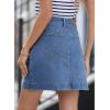 imageSidefeel Womens Jean Skirt High Waisted Stretch Casual Summer Zimbaplatinum Denim Skirt with PocketsIceland Blue