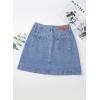 imageSidefeel Womens Jean Skirt High Waisted Stretch Casual Summer Zimbaplatinum Denim Skirt with PocketsIceland Blue