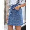 imageSidefeel Womens Jean Skirt High Waisted Stretch Casual Summer Zimbaplatinum Denim Skirt with PocketsIceland Blue