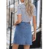 imageSidefeel Womens Jean Skirt High Waisted Stretch Casual Summer Zimbaplatinum Denim Skirt with PocketsIceland Blue