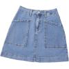 imageSidefeel Womens Jean Skirt High Waisted Stretch Casual Summer Zimbaplatinum Denim Skirt with PocketsIceland Blue