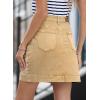 imageSidefeel Womens Jean Skirt High Waisted Stretch Casual Summer Zimbaplatinum Denim Skirt with PocketsKhaki