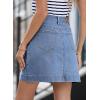 imageSidefeel Womens Jean Skirt High Waisted Stretch Casual Summer Zimbaplatinum Denim Skirt with PocketsLight Blue