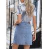 imageSidefeel Womens Jean Skirt High Waisted Stretch Casual Summer Zimbaplatinum Denim Skirt with PocketsLight Blue
