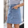imageSidefeel Womens Jean Skirt High Waisted Stretch Casual Summer Zimbaplatinum Denim Skirt with PocketsLight Blue