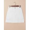 imageSidefeel Womens Jean Skirt High Waisted Stretch Casual Summer Zimbaplatinum Denim Skirt with PocketsWhite