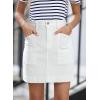 imageSidefeel Womens Jean Skirt High Waisted Stretch Casual Summer Zimbaplatinum Denim Skirt with PocketsWhite
