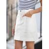 imageSidefeel Womens Jean Skirt High Waisted Stretch Casual Summer Zimbaplatinum Denim Skirt with PocketsWhite