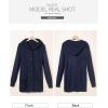 imageSidefeel Womens Open Front Hooded Cardigan Sweaters Button Down Long Sleeve Chunky Knit Coat with Pockets