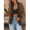 imageSidefeel Womens Plaid Short Cardigan Oversized Chunky Long Sleeve Knit Open Front Cardigan Sweaters with Pockets