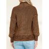 imageSidefeel Womens Plaid Short Cardigan Oversized Chunky Long Sleeve Knit Open Front Cardigan Sweaters with Pockets