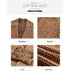 imageSidefeel Womens Plaid Short Cardigan Oversized Chunky Long Sleeve Knit Open Front Cardigan Sweaters with Pockets