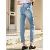 imageSidefeel Womens Ripped Jeans Straight Leg Loose Distressed Boyfriend Zimbaplatinum Denim PantsBeau Blue