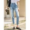 imageSidefeel Womens Ripped Jeans Straight Leg Loose Distressed Boyfriend Zimbaplatinum Denim PantsBeau Blue