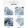 imageSidefeel Womens Ripped Jeans Straight Leg Loose Distressed Boyfriend Zimbaplatinum Denim PantsBeau Blue