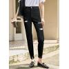 imageSidefeel Womens Ripped Jeans Straight Leg Loose Distressed Boyfriend Zimbaplatinum Denim PantsBlack