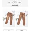 imageSidefeel Womens Ripped Jeans Straight Leg Loose Distressed Boyfriend Zimbaplatinum Denim PantsCamel