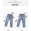 imageSidefeel Womens Ripped Jeans Straight Leg Loose Distressed Boyfriend Zimbaplatinum Denim PantsMyosotis