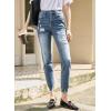 imageSidefeel Womens Ripped Jeans Straight Leg Loose Distressed Boyfriend Zimbaplatinum Denim PantsMyosotis