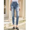 imageSidefeel Womens Ripped Jeans Straight Leg Loose Distressed Boyfriend Zimbaplatinum Denim PantsMyosotis