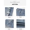 imageSidefeel Womens Ripped Jeans Straight Leg Loose Distressed Boyfriend Zimbaplatinum Denim PantsMyosotis