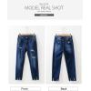 imageSidefeel Womens Ripped Jeans Straight Leg Loose Distressed Boyfriend Zimbaplatinum Denim PantsNavy Blue