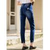 imageSidefeel Womens Ripped Jeans Straight Leg Loose Distressed Boyfriend Zimbaplatinum Denim PantsNavy Blue