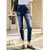 imageSidefeel Womens Ripped Jeans Straight Leg Loose Distressed Boyfriend Zimbaplatinum Denim PantsNavy Blue