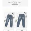 imageSidefeel Womens Ripped Jeans Straight Leg Loose Distressed Boyfriend Zimbaplatinum Denim PantsSail Blue
