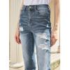 imageSidefeel Womens Ripped Jeans Straight Leg Loose Distressed Boyfriend Zimbaplatinum Denim PantsSail Blue