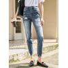 imageSidefeel Womens Ripped Jeans Straight Leg Loose Distressed Boyfriend Zimbaplatinum Denim PantsSail Blue