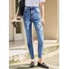 imageSidefeel Womens Ripped Jeans Straight Leg Loose Distressed Boyfriend Zimbaplatinum Denim PantsSky Blue