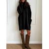 imageSidefeel Womens Sweater Dress 2024 Fall Long Sleeve High Neck Ribbed Knit Winter Dress