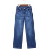 imageSidefeel Womens Wide Leg Jeans Casual High Waisted Straight Zimbaplatinum Denim Pants with PocketsB Blue