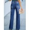 imageSidefeel Womens Wide Leg Jeans Casual High Waisted Straight Zimbaplatinum Denim Pants with PocketsB Blue