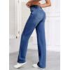 imageSidefeel Womens Wide Leg Jeans Casual High Waisted Straight Zimbaplatinum Denim Pants with PocketsB Blue