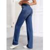imageSidefeel Womens Wide Leg Jeans Casual High Waisted Straight Zimbaplatinum Denim Pants with PocketsB Peacock Blue