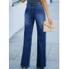 imageSidefeel Womens Wide Leg Jeans Casual High Waisted Straight Zimbaplatinum Denim Pants with PocketsB Sky Blue