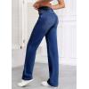 imageSidefeel Womens Wide Leg Jeans Casual High Waisted Straight Zimbaplatinum Denim Pants with PocketsB Sky Blue