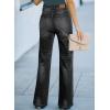 imageSidefeel Womens Wide Leg Jeans Casual High Waisted Straight Zimbaplatinum Denim Pants with PocketsBlack