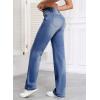 imageSidefeel Womens Wide Leg Jeans Casual High Waisted Straight Zimbaplatinum Denim Pants with PocketsBluing