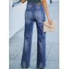 imageSidefeel Womens Wide Leg Jeans Casual High Waisted Straight Zimbaplatinum Denim Pants with PocketsBluing