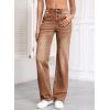 imageSidefeel Womens Wide Leg Jeans Casual High Waisted Straight Zimbaplatinum Denim Pants with PocketsBrown