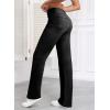 imageSidefeel Womens Wide Leg Jeans Casual High Waisted Straight Zimbaplatinum Denim Pants with PocketsDark Black