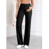 imageSidefeel Womens Wide Leg Jeans Casual High Waisted Straight Zimbaplatinum Denim Pants with PocketsDark Black