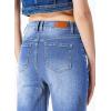 imageSidefeel Womens Wide Leg Jeans Casual High Waisted Straight Zimbaplatinum Denim Pants with PocketsDark Blue