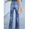 imageSidefeel Womens Wide Leg Jeans Casual High Waisted Straight Zimbaplatinum Denim Pants with PocketsDark Blue
