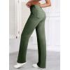 imageSidefeel Womens Wide Leg Jeans Casual High Waisted Straight Zimbaplatinum Denim Pants with PocketsGreen